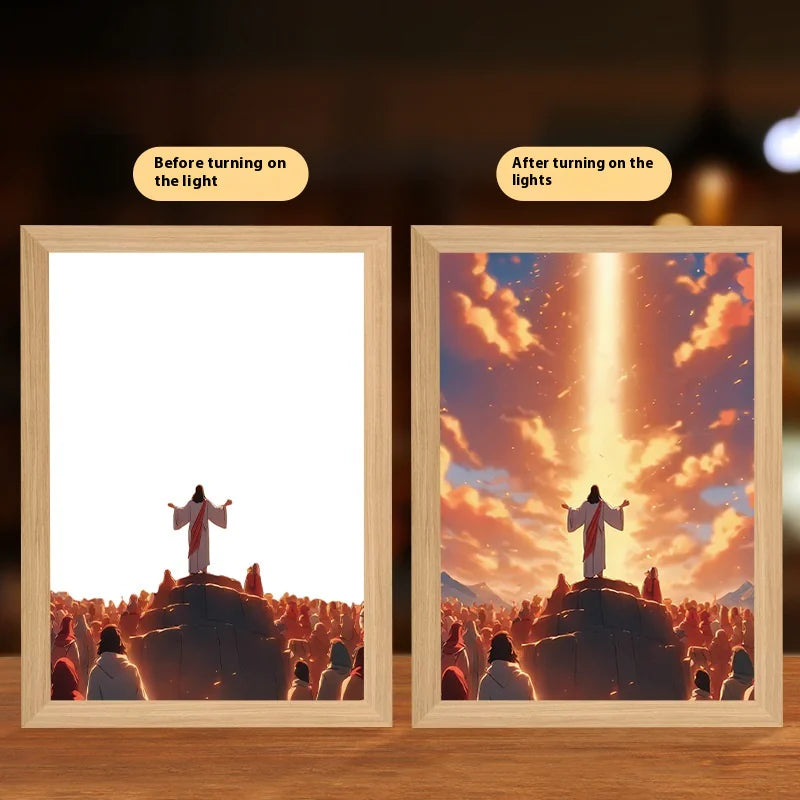 Jesus LED Painting: Illuminated Photo Frame