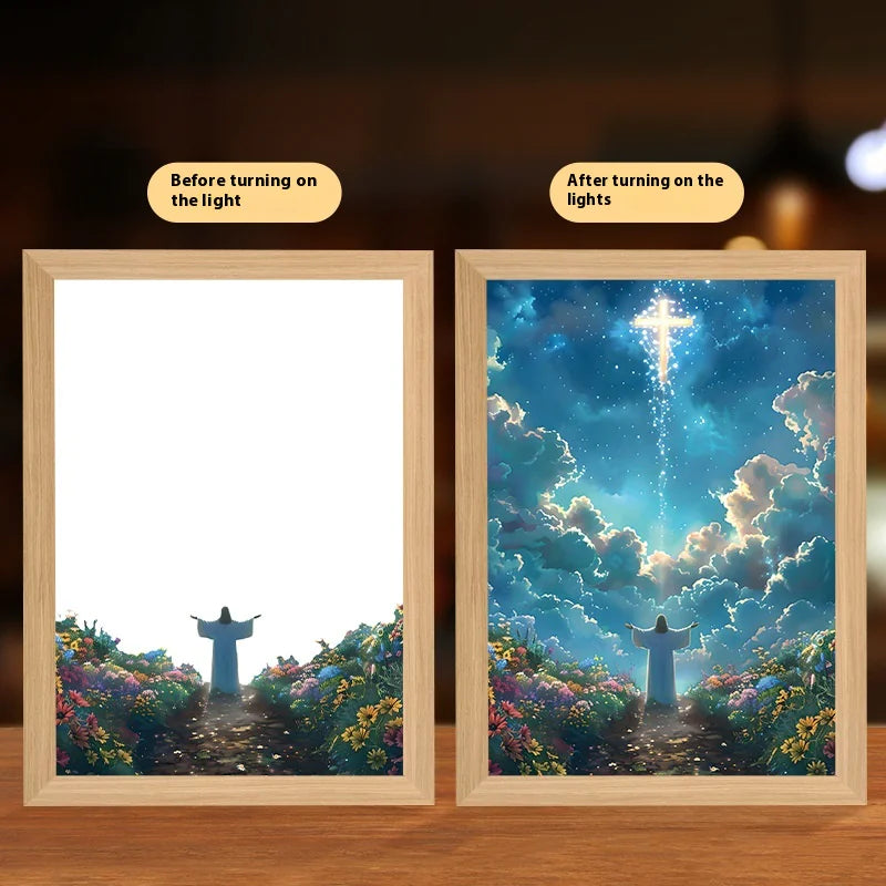 Jesus LED Painting: Illuminated Photo Frame